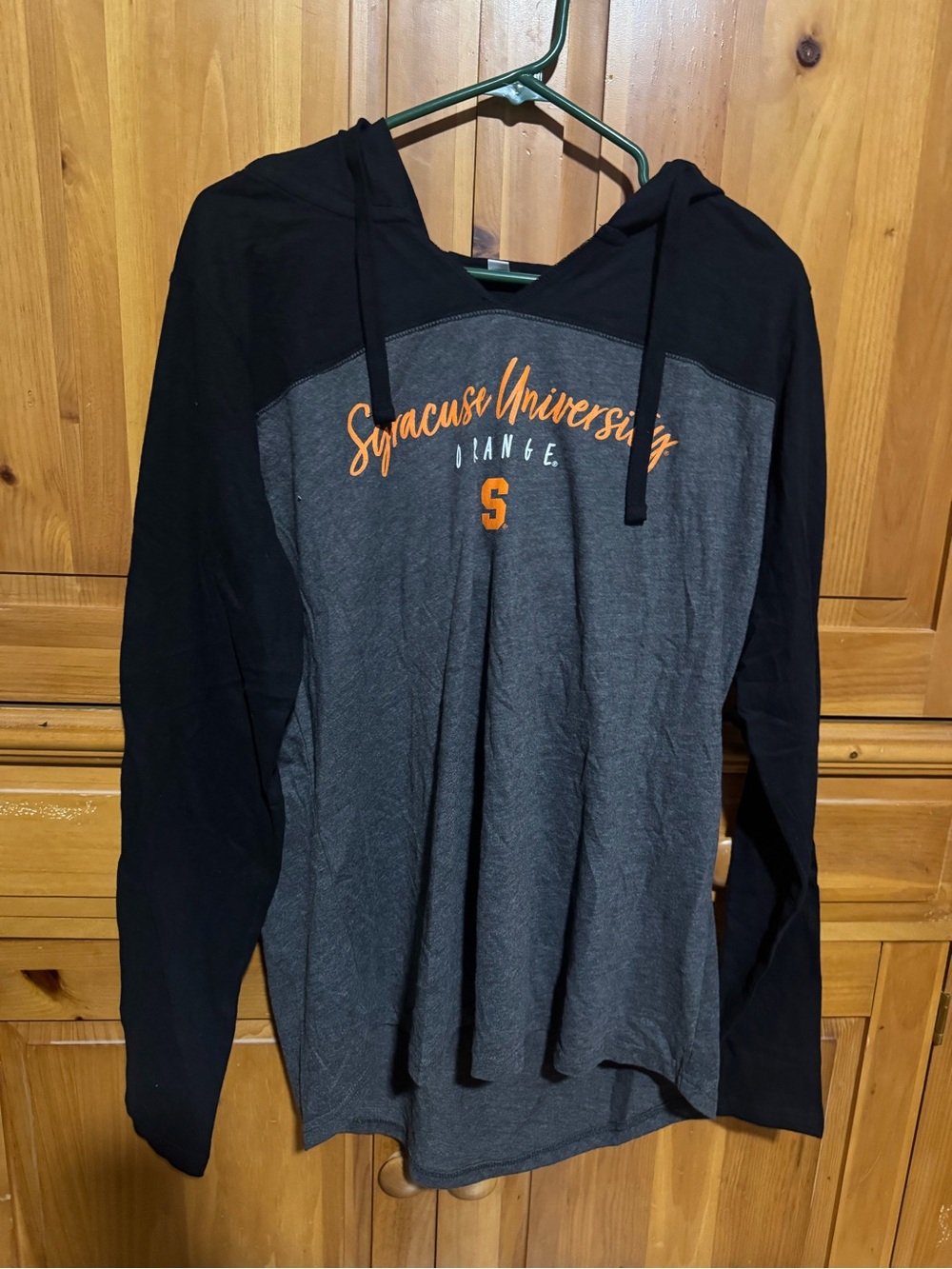 Women's Black & Gray Syracuse University Hooded Long Sleeve Shirt